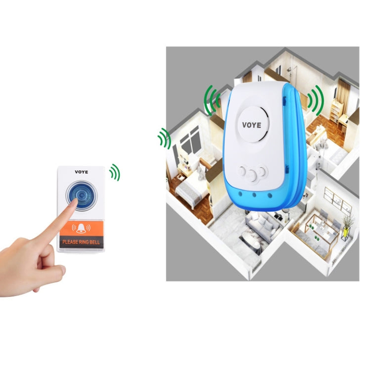 VOYE V009A Home Music Remote Control Wireless Doorbell with 38 Polyphony Sounds, US Plug, V009A VOYE V009A Home Music Remote Control Wireless Doorbell with 38 Polyphony Sounds, US Plug, V009A